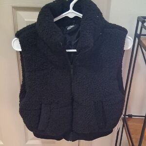Kids Cozy Sherpa Vest - Black